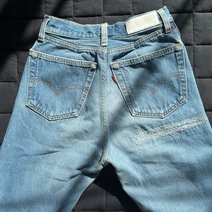 Re/Done Levi’s High Rise Distressed Denim Jeans Medium Wash Size 25 or 24